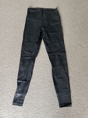 lululemon Black and Silver Speckled Leggings